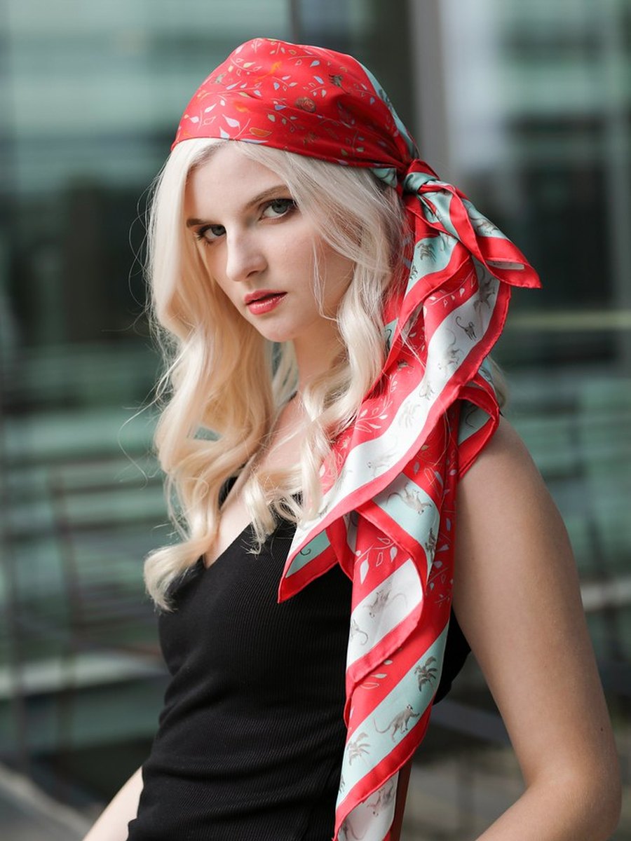 Çizgili Bandana — Kırmızı