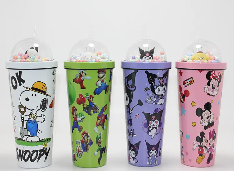 Sevimli Anime Karakterli Pipetli Termos & Suluk Alk4710