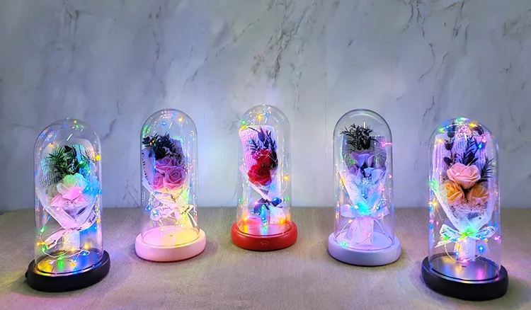 Işıklı Müzikli Romantik Gül Buketi  Alk4999