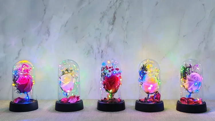 Işıklı Müzikli Romantik Büyük Gül  Alk4998