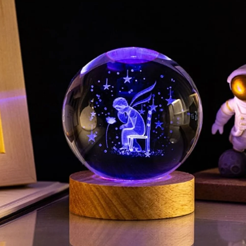 Toptan Ahşap Altlıklı Renk Değiştiren Cam Küre