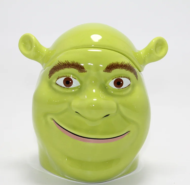 3D Shrek Tasarımı Kapaklı Kupa Bardak Alk4534