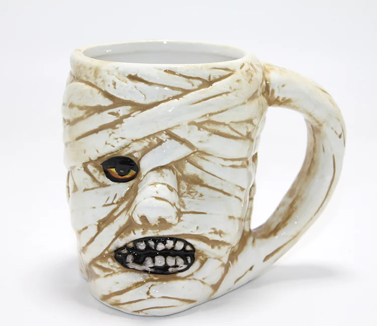 Antik Mısır Mumi (Mummy) Figürlü 3D Kabartmalı Kupa Bardak Alk4897