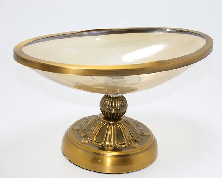 Antik Eskitme Gold Ayaklı Dekoratif Cam Gondol Sunumluk Alk4883