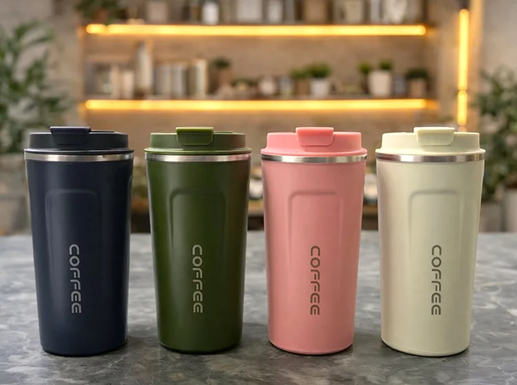 500 ml Paslanmaz Çelik Termos Mug - Çift Katmanlı Sızdırmaz Kahve Kupası ALK3134