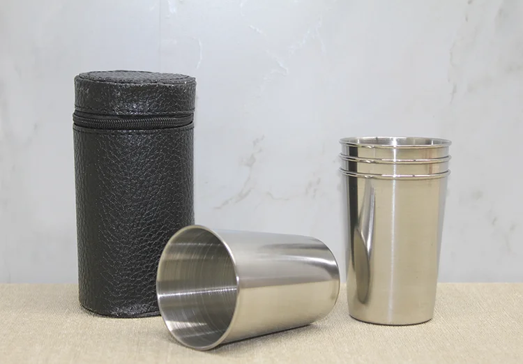 Deri Kılıflı 4'Lü Shot Bardak Alk3926