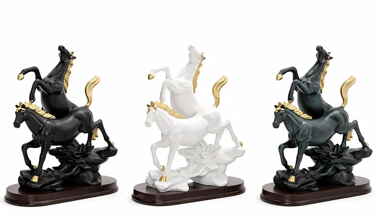 Polyester 2'Li Şahlanmış At Figürü Alk1626