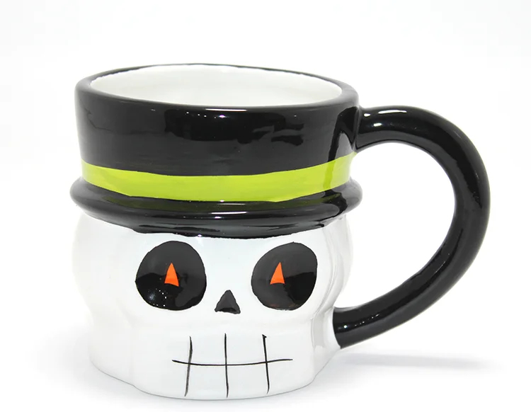 Centilmen İskelet Figürlü 3D Kabartmalı Kupa Bardak Alk4898