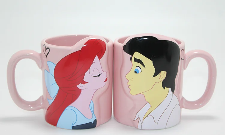 Küçük Deniz Kızı Ariel Ve Prens Eric 3D Çift Kupa Bardak Seti Alk4537