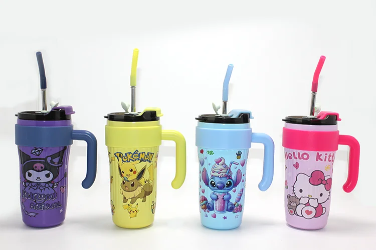 Sevimli Anime Karakterli Pipetli Termos & Suluk Alk4714