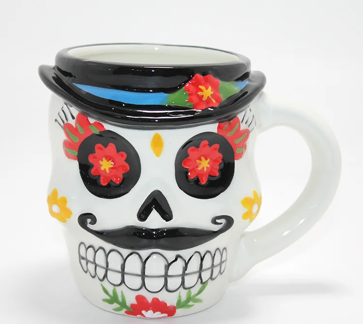 3D Kabartmalı Meksikalı Kurukafa Karakterli Kupa Bardak Alk4894