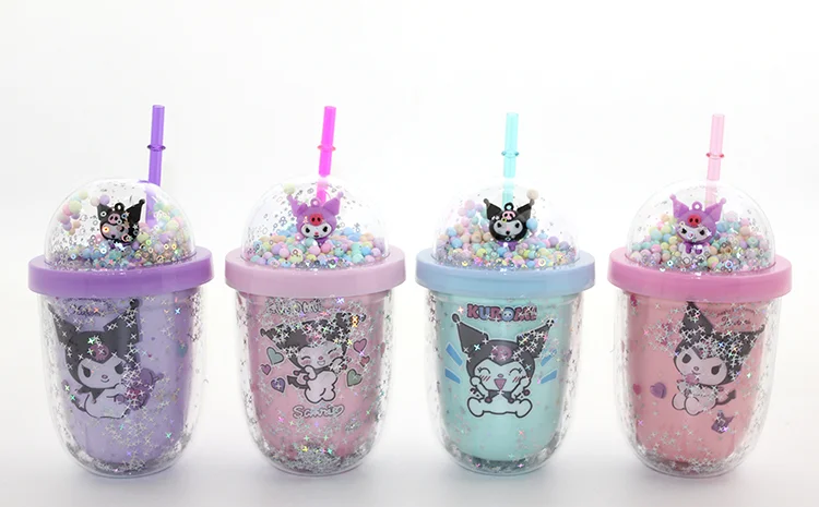 Kuromi Figürlü Pipetli Kapaklı Kupa Bardak Alk5109