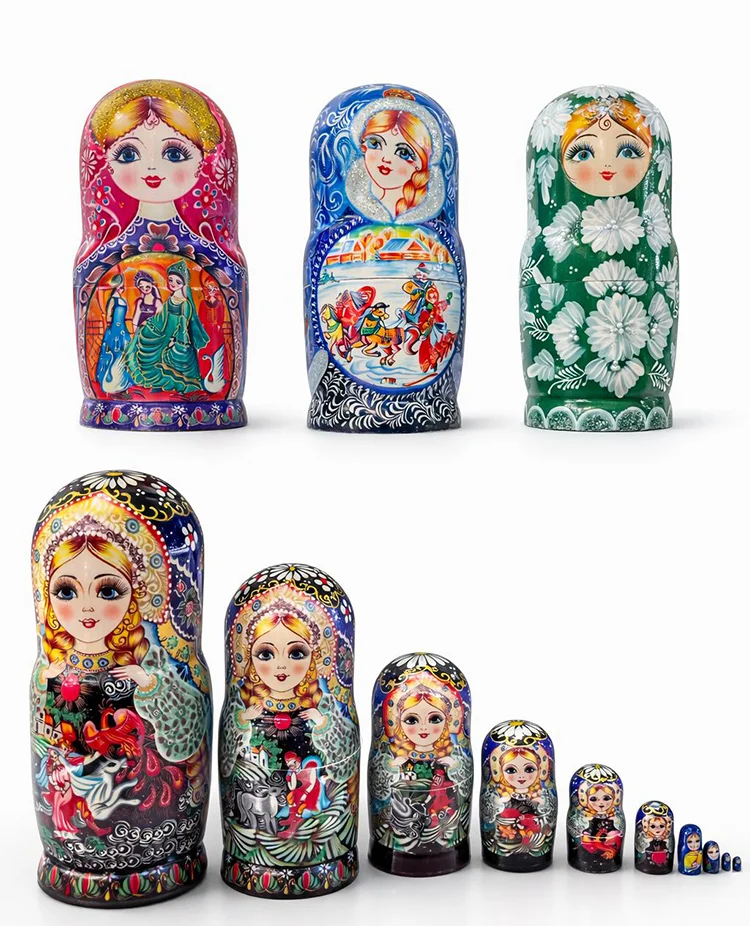 10'Lu Ahşap Matruşka Seti Alk5381