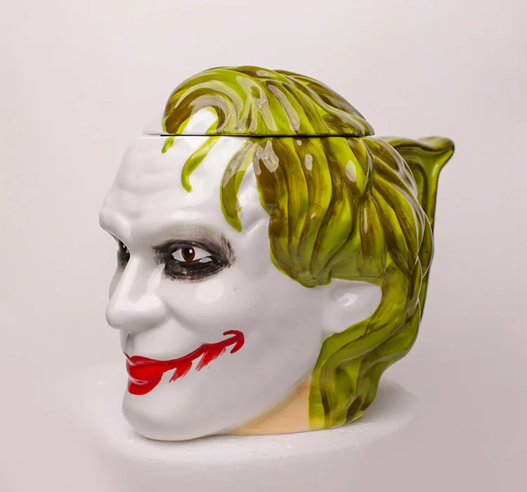 3D Kapaklı Joker Tasarımlı Porselen Kupa Bardak Alk4516