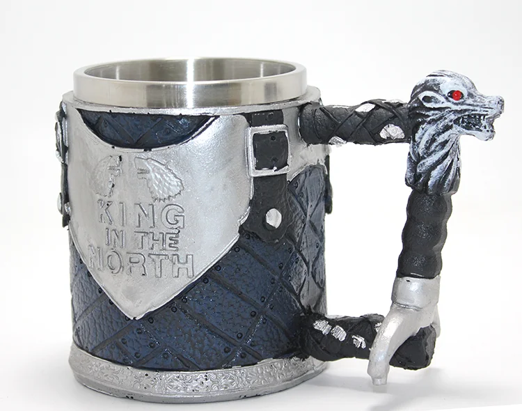 Game Of Thrones King In The North 3D Kabartmalı Çelik Kupa Bardak Alk4367