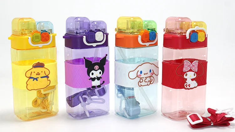 Kuromi Çift Bölmeli Pipetli Matara & Suluk Alk5112