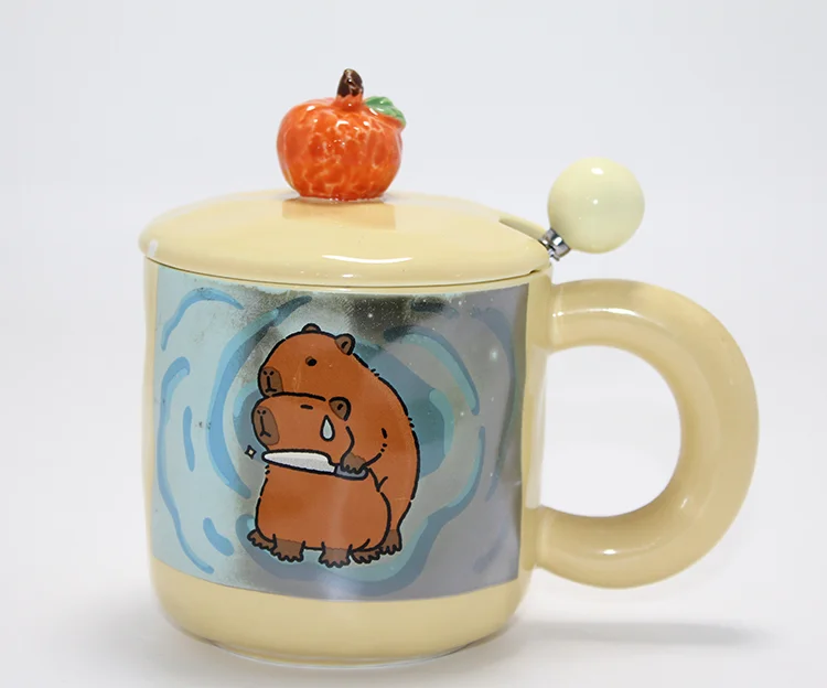 3D Kapibara Capybara Desenli Porselen Kupa Bardak Alk4501