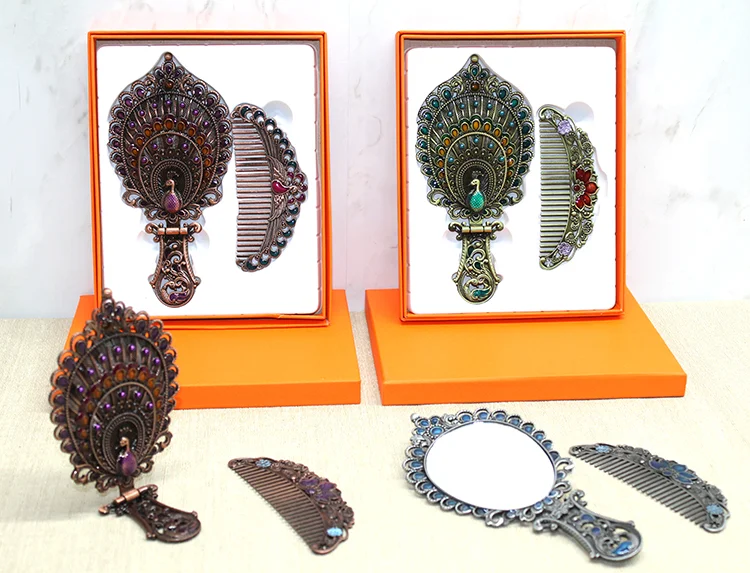 Tavuskuşu Katlanabilir Ayna Ve Tarak Seti Orta Boy Alk4984