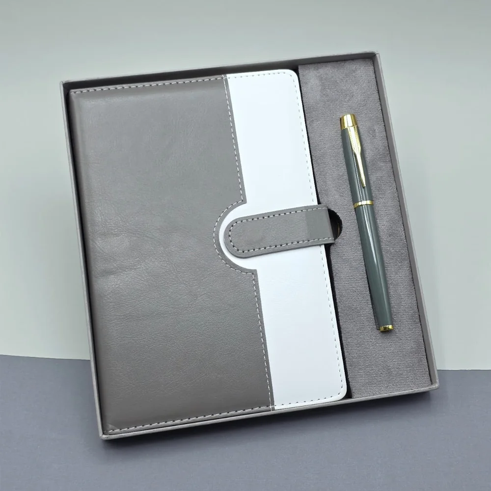 Toptan Kutulu Deri Defter Roller Kalem Set