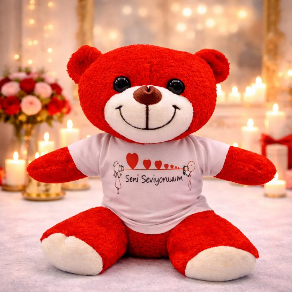 Toptan Seni Seviyorum Tasarımlı Oyuncak Ayı