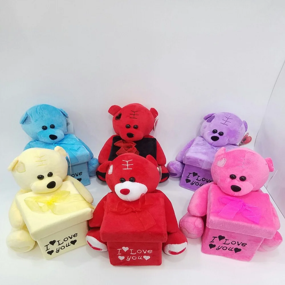 Toptan Büyük Boy Renkli Kutulu Ayıcık