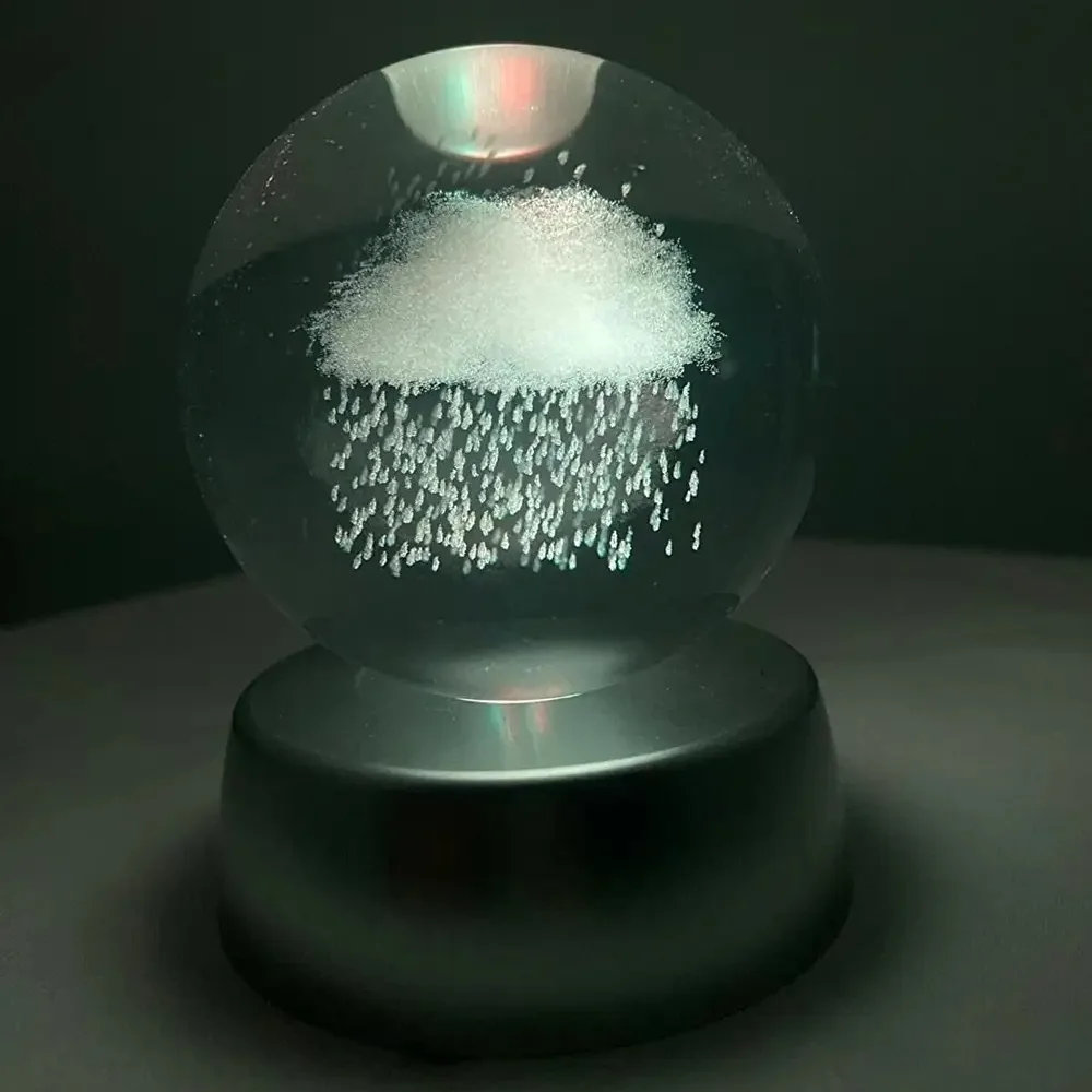 Toptan Yağmur Bulutu Tasarımlı Işıklı Cam Küre