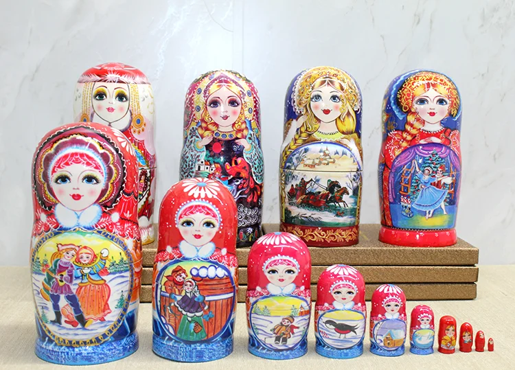 10'Lu Ahşap Matruşka Seti Alk4389