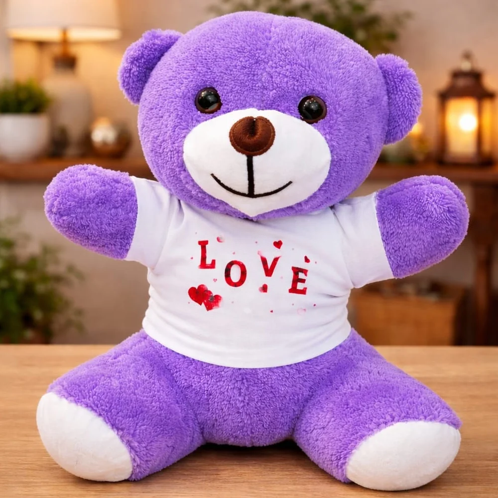 Toptan Love Baskılı Tişörtlü Peluş Oyuncak Ayıcık