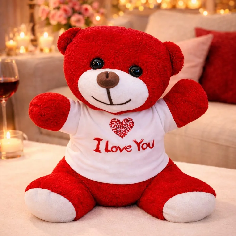 Toptan Kırmızı I Love You Ayıcık