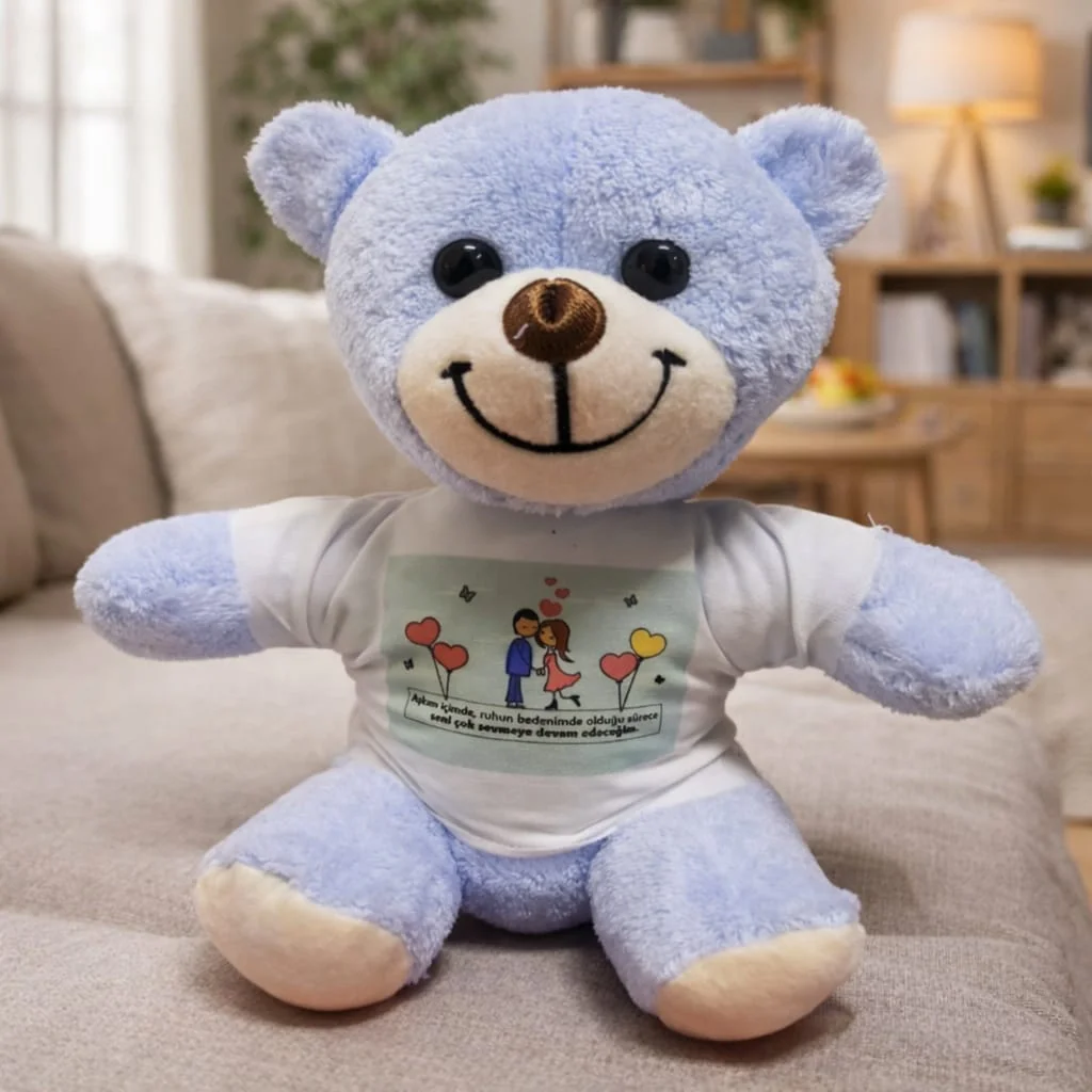 Toptan Tişörtlü Mavi Ayı