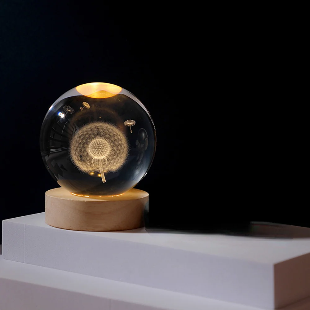 Toptan Karahindiba Temalı Işıklı Cam Küre