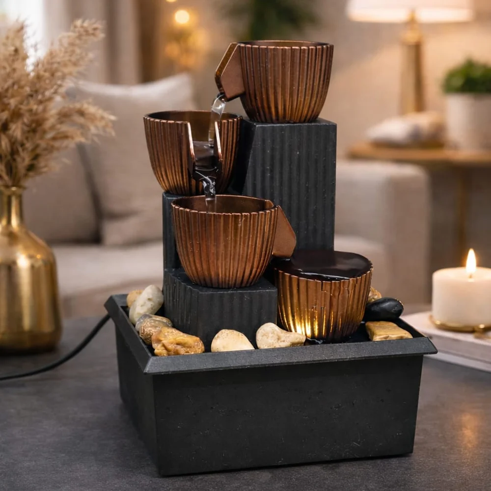 Toptan Led Işıklı Dekoratif Su Şelalesi