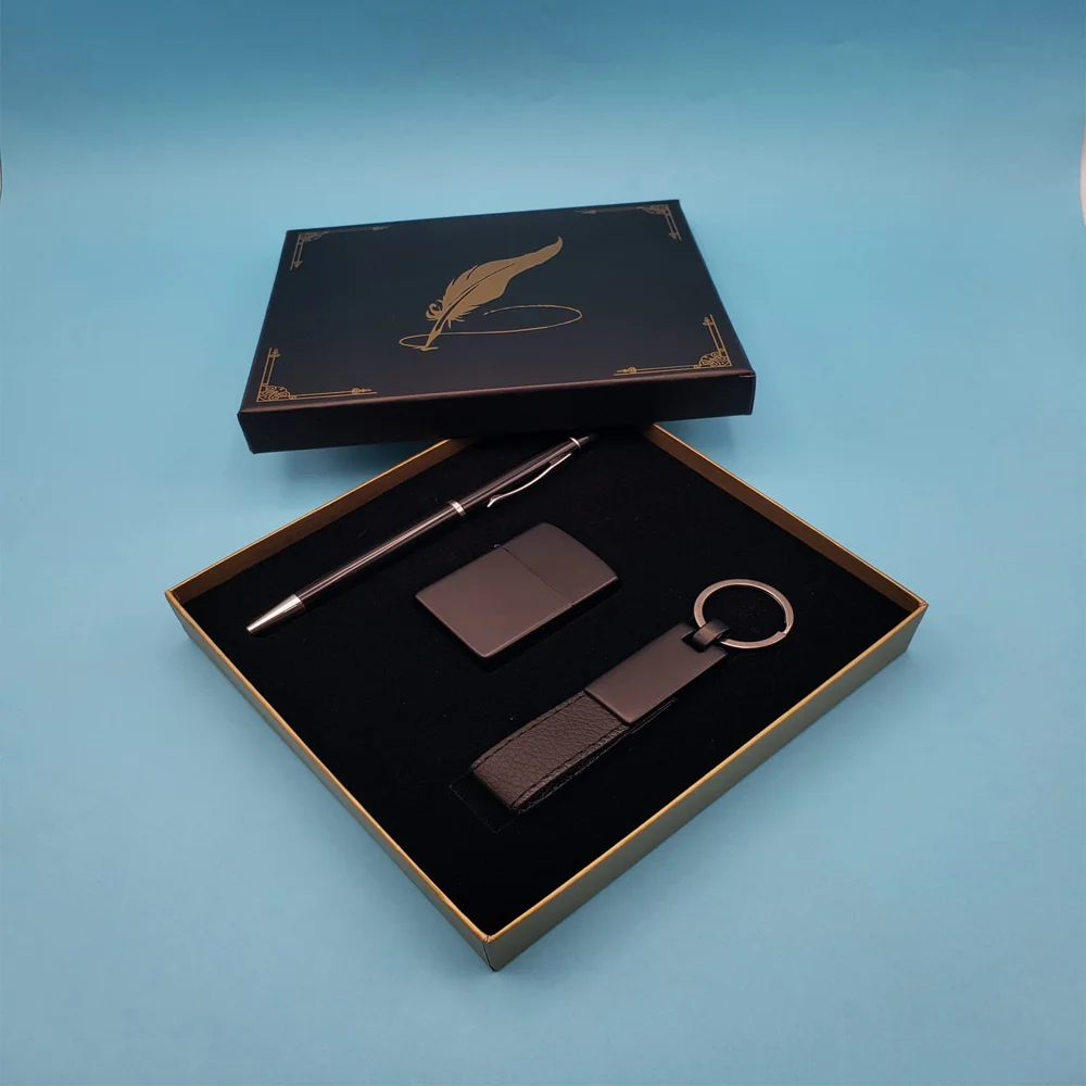 Toptan Siyah Anahtarlık Çakmak ve Tükenmez Kalem