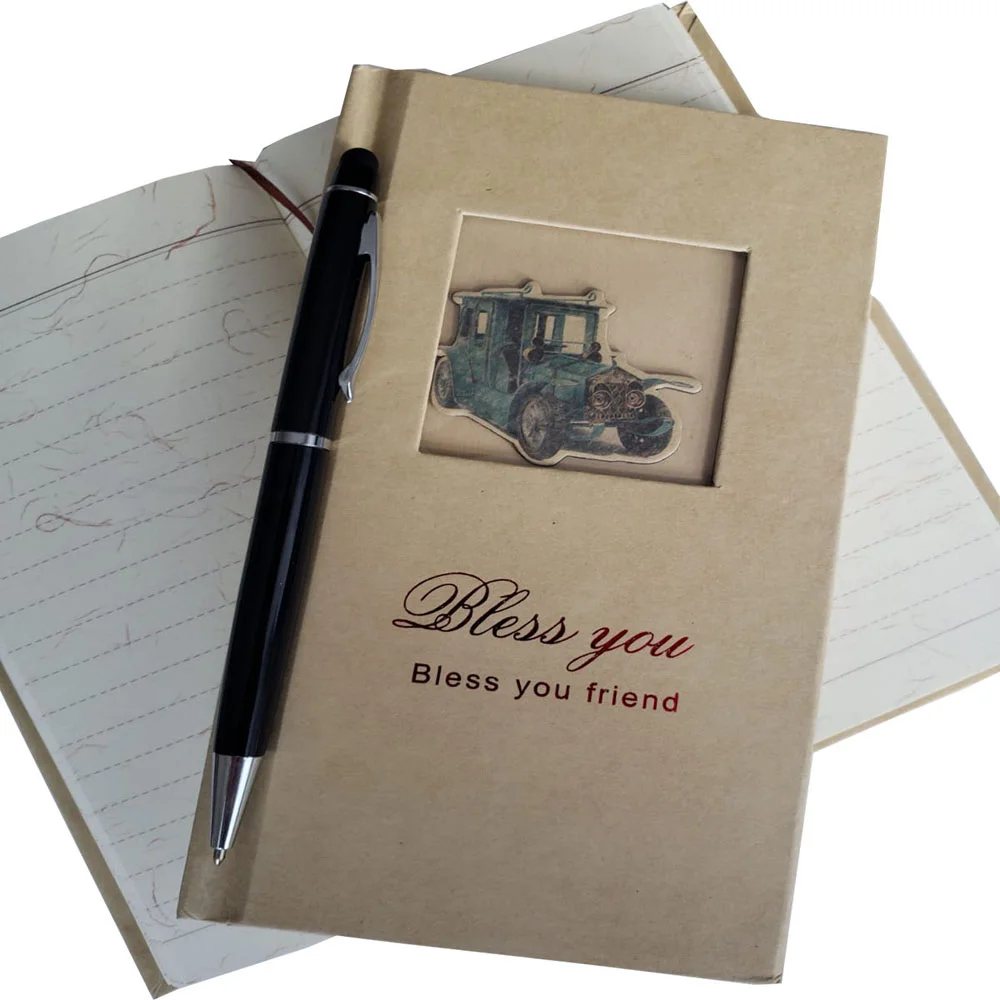 Toptan Metal Siyah Kalem ve Retro Hatıra Defteri