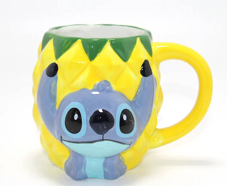 Disney Stitch Ananas (Pineapple) Tasarımlı 3D Kabartmalı Kupa Bardak Alk4546