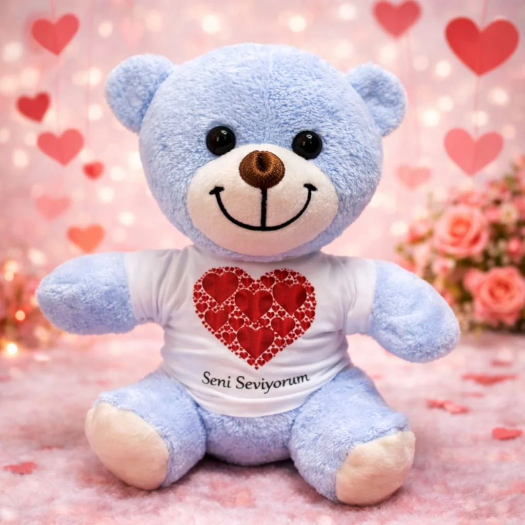 Toptan Seni Seviyorum Yazılı Tişörtlü Ayıcık