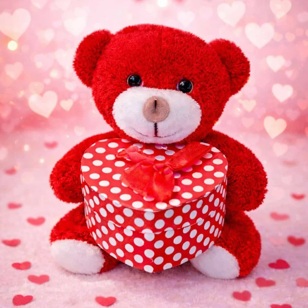 Toptan Kırmızı Kalp Kutulu Ayı