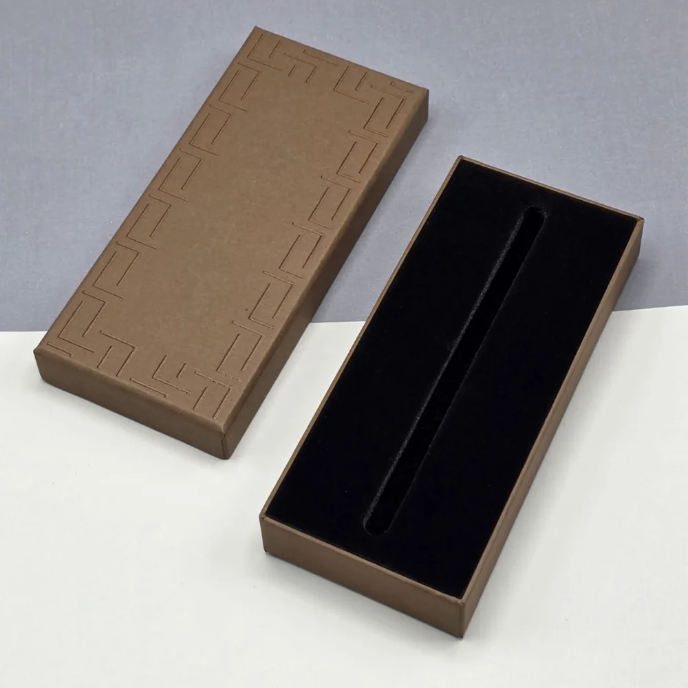 Toptan Kahverengi Özel Motifli Lüks Kalem Kutusu