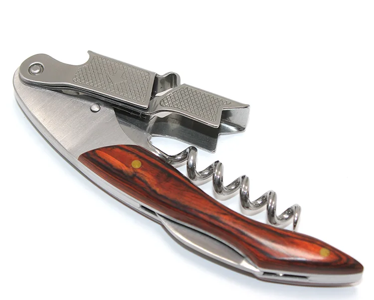 Ahşap Saplı Profesyonel Çelik Tirbuşon Ve Çok Fonksiyonlu Şarap Açacağı Alk4690