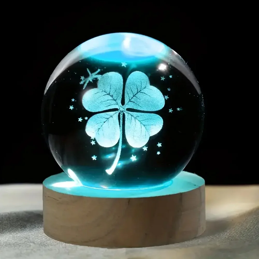 Toptan Yonca Tasarımlı Renk Değiştiren Cam Küre