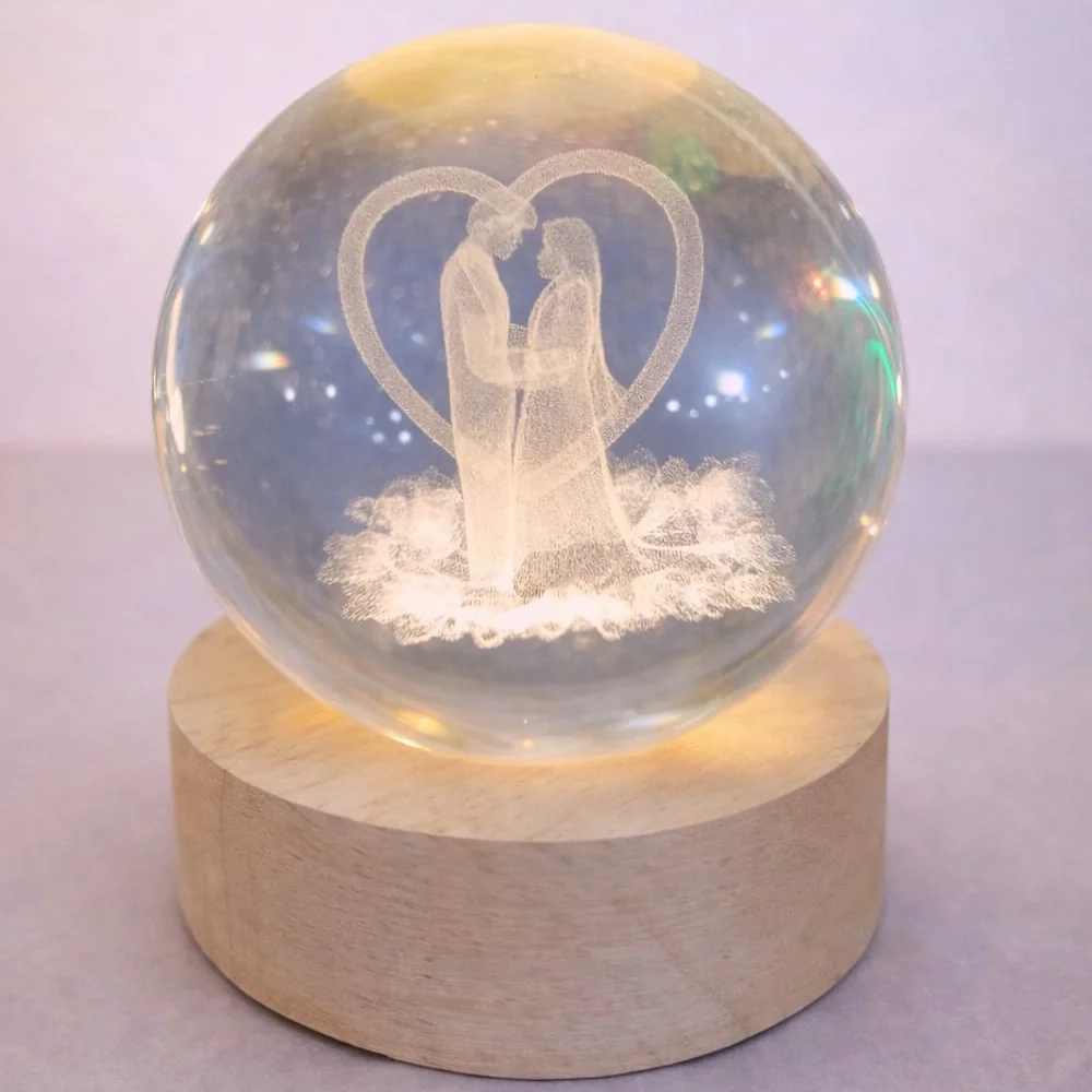 Toptan Usb'li Sevgili Temalı Cam Küre