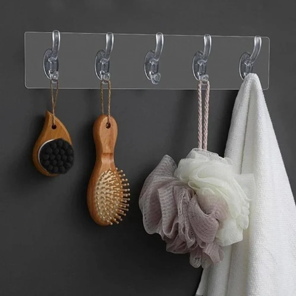 Toptan Şeffaf Yapışkanlı 5'li Askı