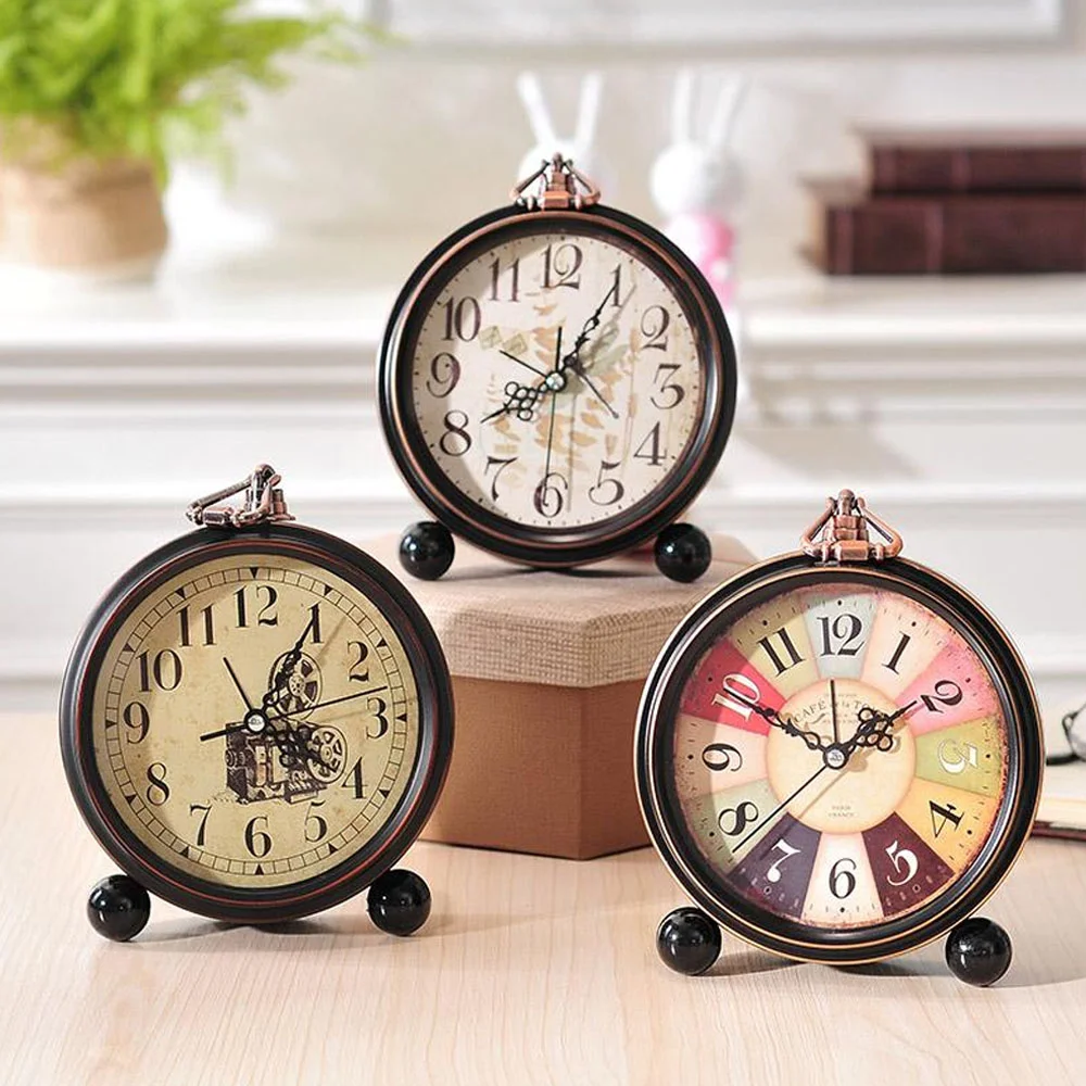 Toptan Desenli Bakır Renk Dekoratif Çalar Saat