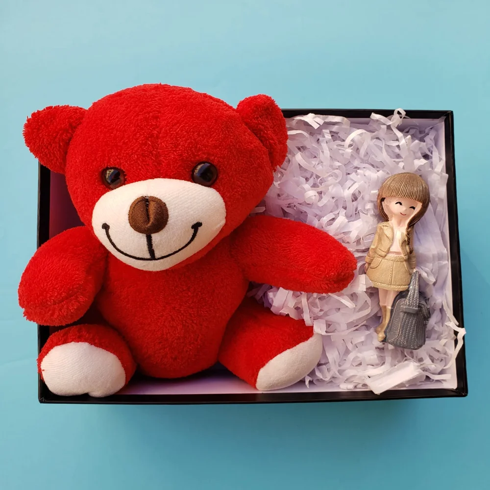 Toptan Hostes Biblo ve Kırmızı Peluş Ayıcıklı Set