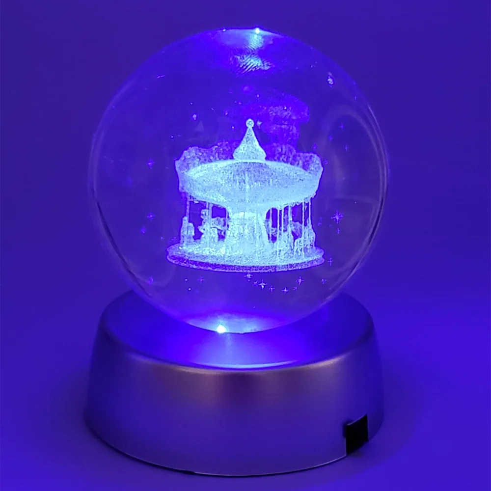 Toptan Renk Değiştiren 3D Cam Küre