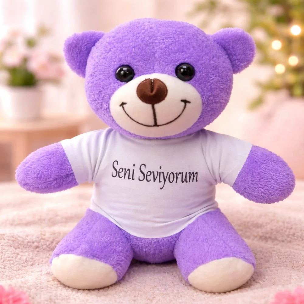 Toptan Seni Seviyorum Tişörtlü Peluş Ayı