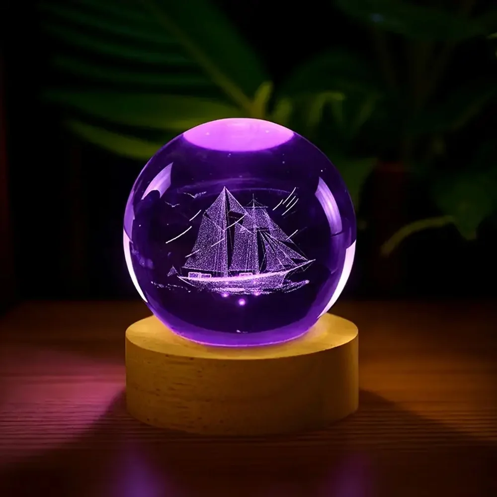 Toptan Gemi Motifli Renk Değiştiren Cam Küre