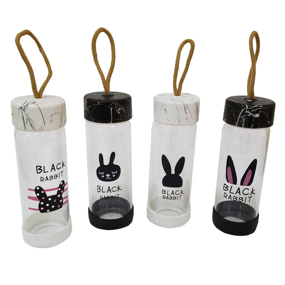 Toptan Black Rabbit Tasarım Cam Matara