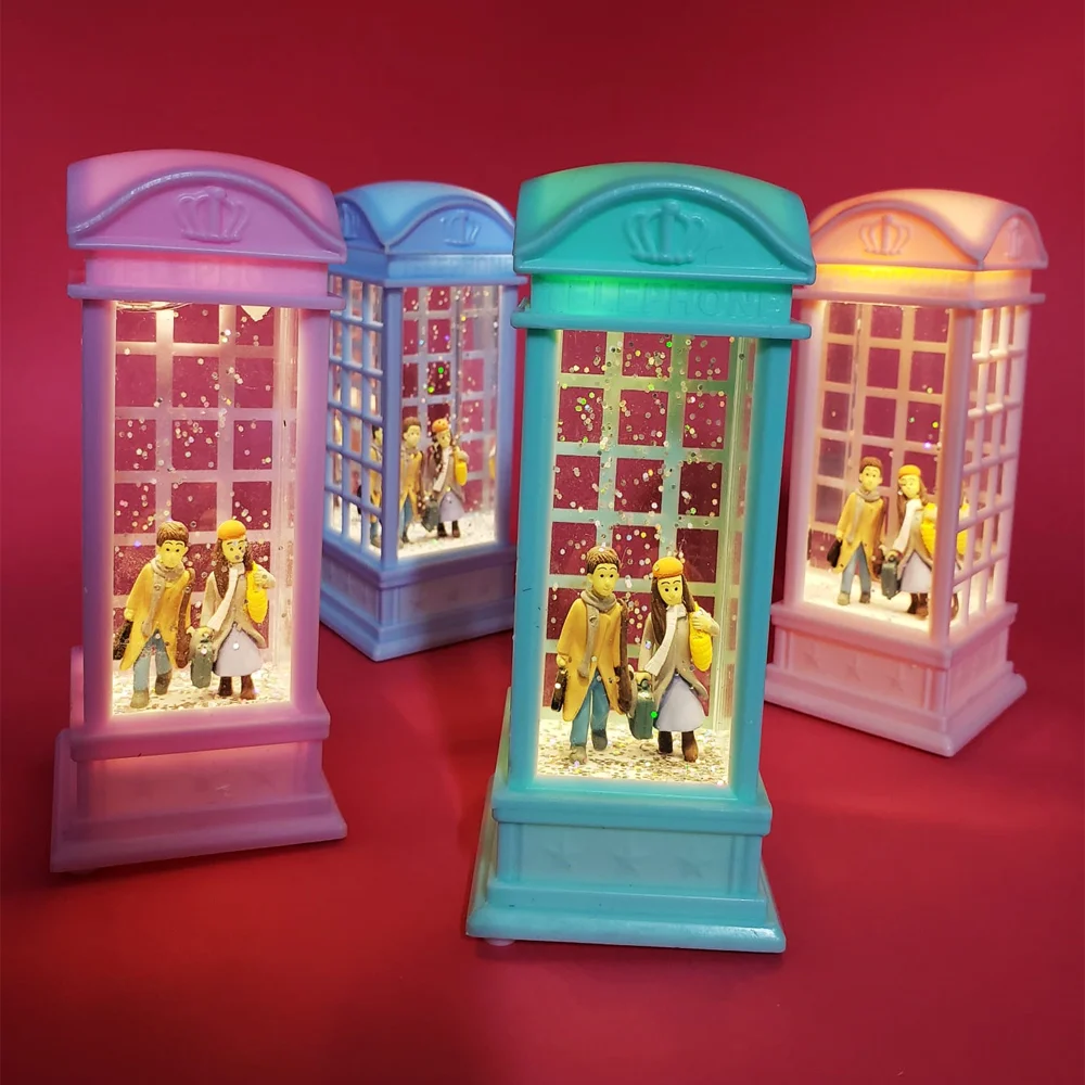 Toptan Telefon Kulübesi Tasarımlı Kış Masalı Kar Küresi