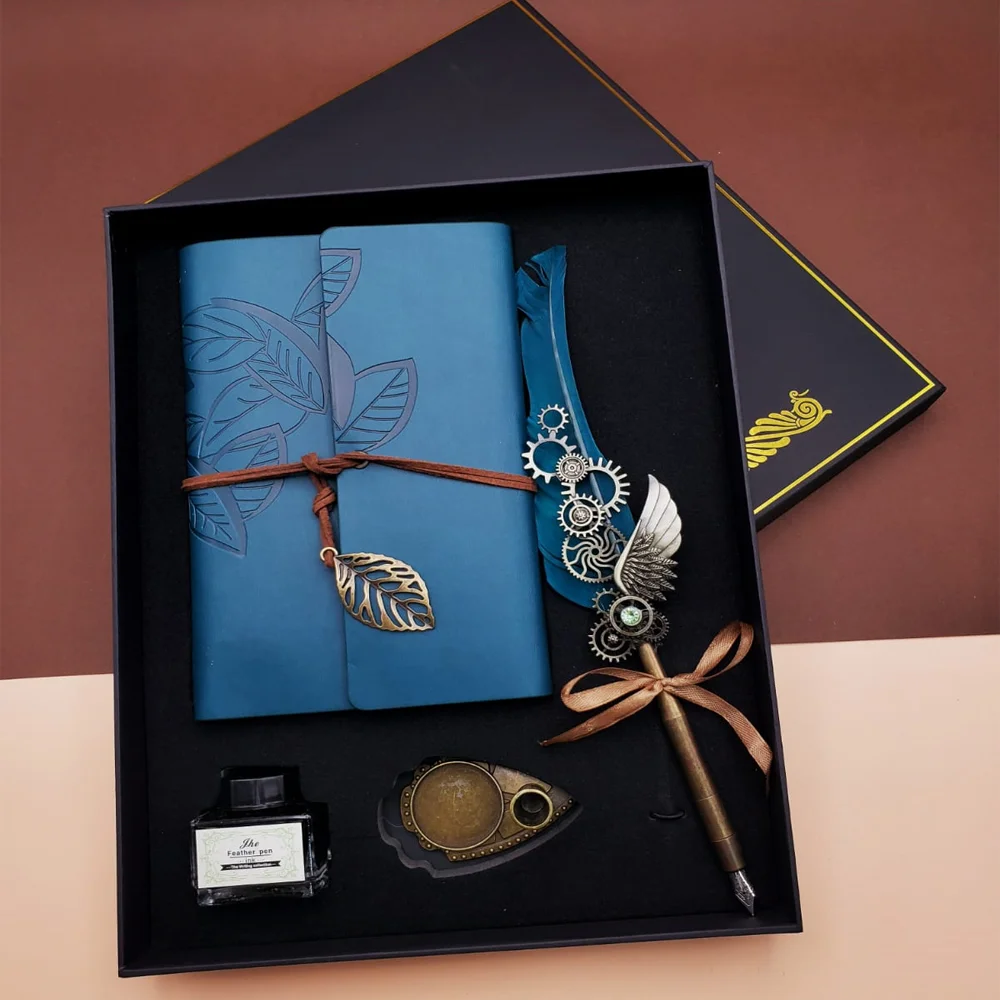 Toptan Kaligrafi Kalem Ve Vintage Tasarım Deri Defter